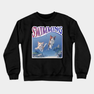 Cat Love Swimming Crewneck Sweatshirt